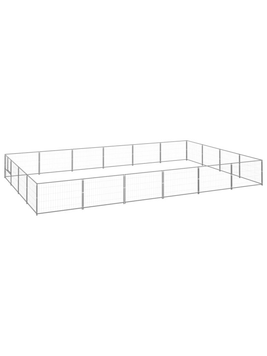 Suņu voljērs, sudraba krāsa, 24 m², tērauds