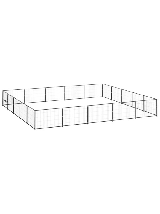 Suņu voljērs, melns, 25 m², tērauds