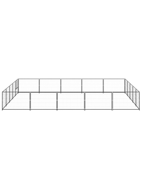 Suņu voljērs, melns, 25 m², tērauds