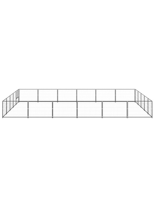 Suņu voljērs, melns, 30 m², tērauds