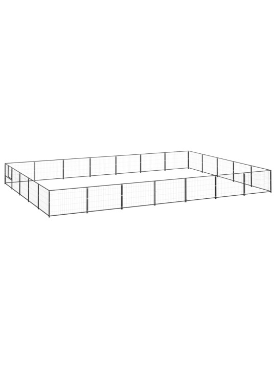 Suņu voljērs, melns, 35 m², tērauds