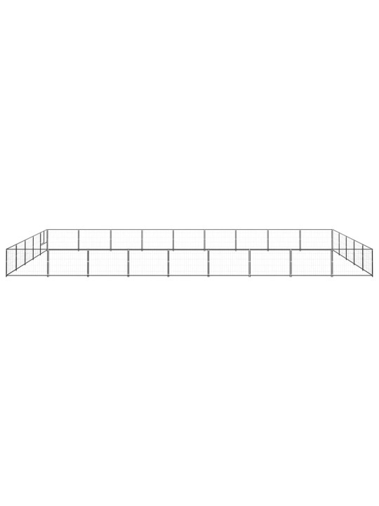 Suņu voljērs, melns, 45 m², tērauds