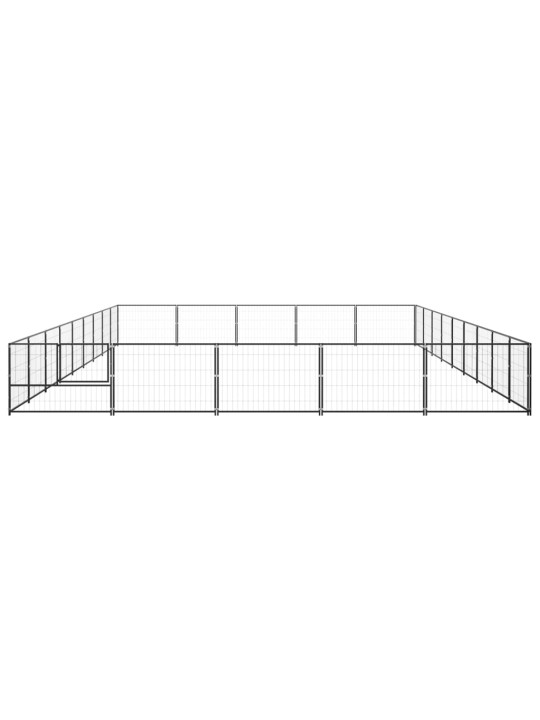 Suņu voljērs, melns, 45 m², tērauds