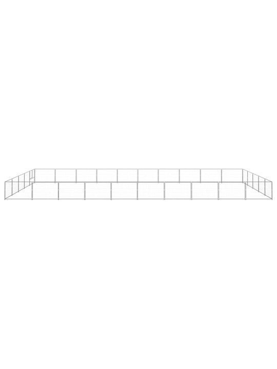Suņu voljērs, sudraba krāsa, 50 m², tērauds