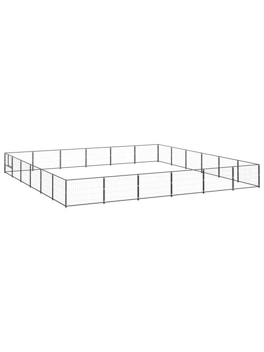 Suņu voljērs, melns, 36 m², tērauds