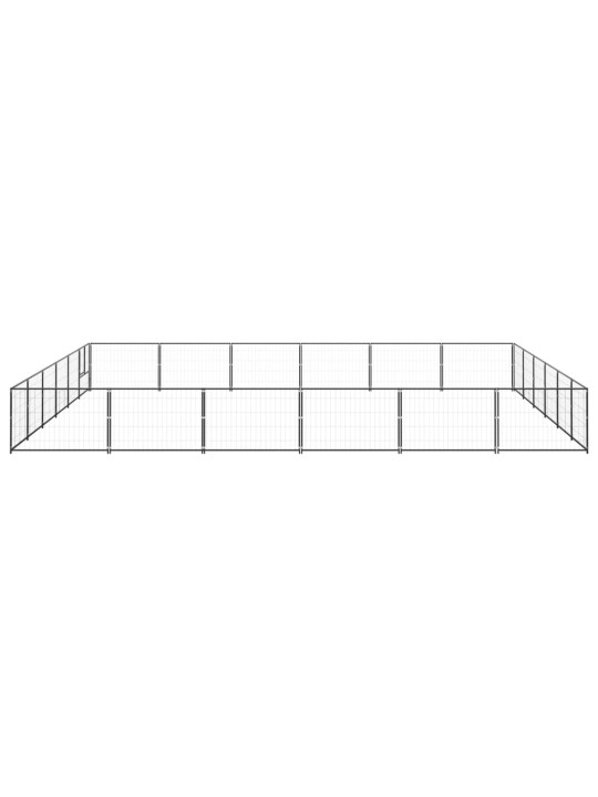 Suņu voljērs, melns, 36 m², tērauds