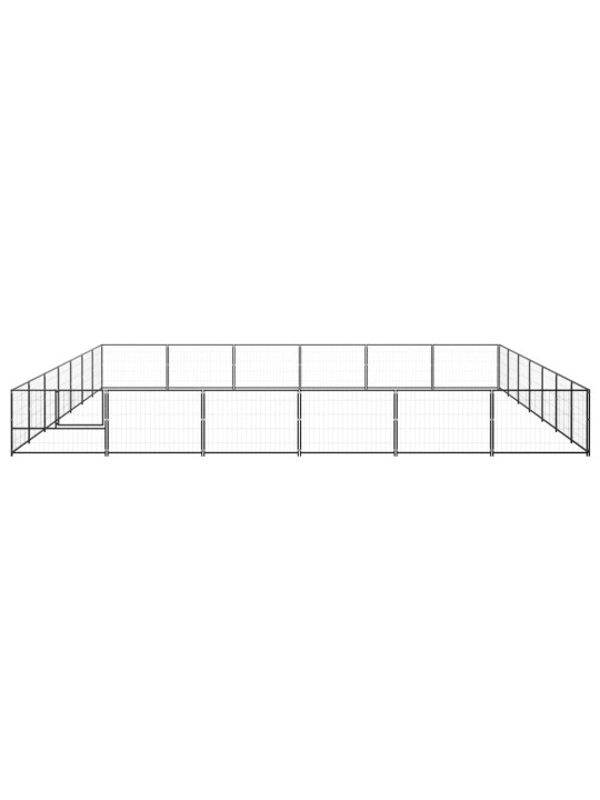 Suņu voljērs, melns, 42 m², tērauds