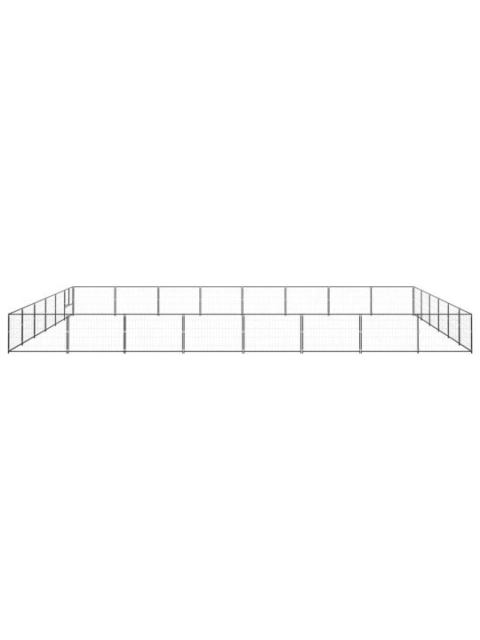 Suņu voljērs, melns, 48 m², tērauds
