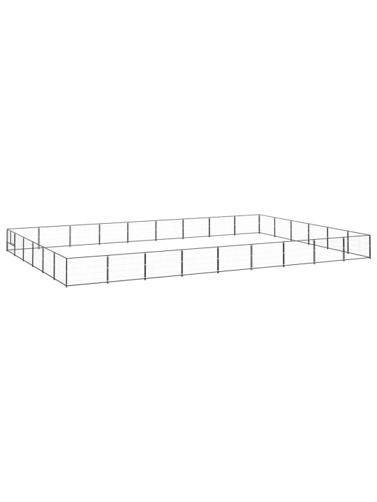 Suņu voljērs, melns, 54 m², tērauds