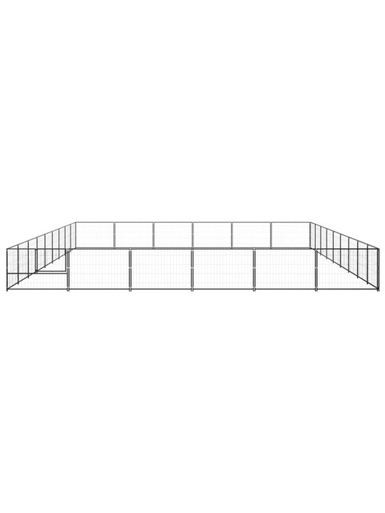 Suņu voljērs, melns, 54 m², tērauds