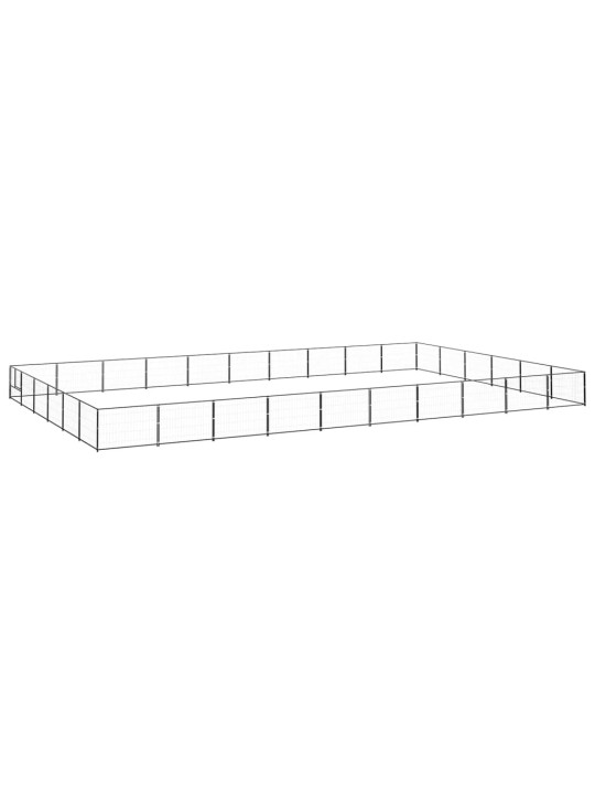 Suņu voljērs, melns, 60 m², tērauds