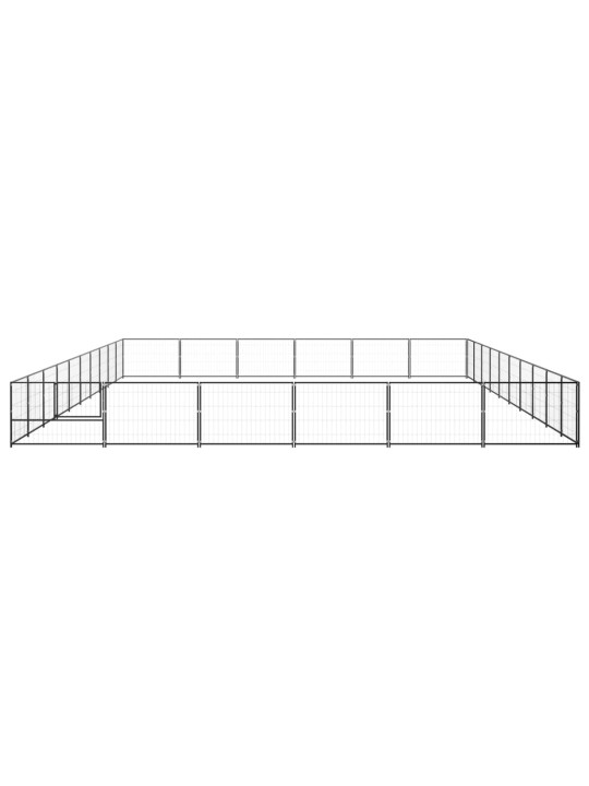 Suņu voljērs, melns, 60 m², tērauds