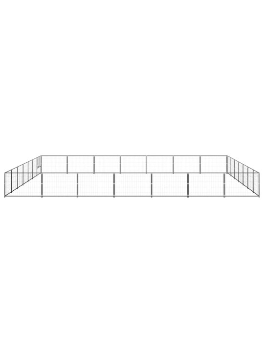 Suņu voljērs, melns, 49 m², tērauds