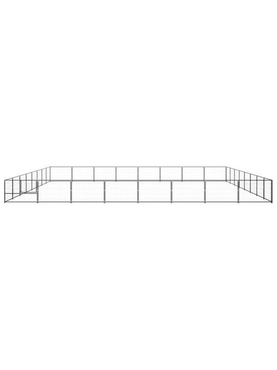 Suņu voljērs, melns, 64 m², tērauds