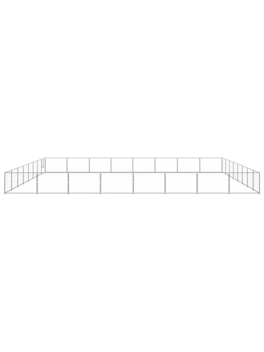 Suņu voljērs, sudraba krāsa, 64 m², tērauds