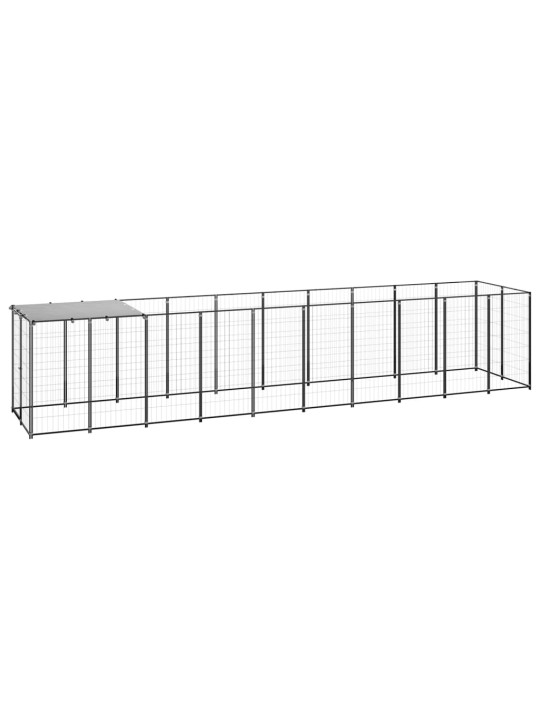 Suņu voljērs, melns, 6,05 m², tērauds