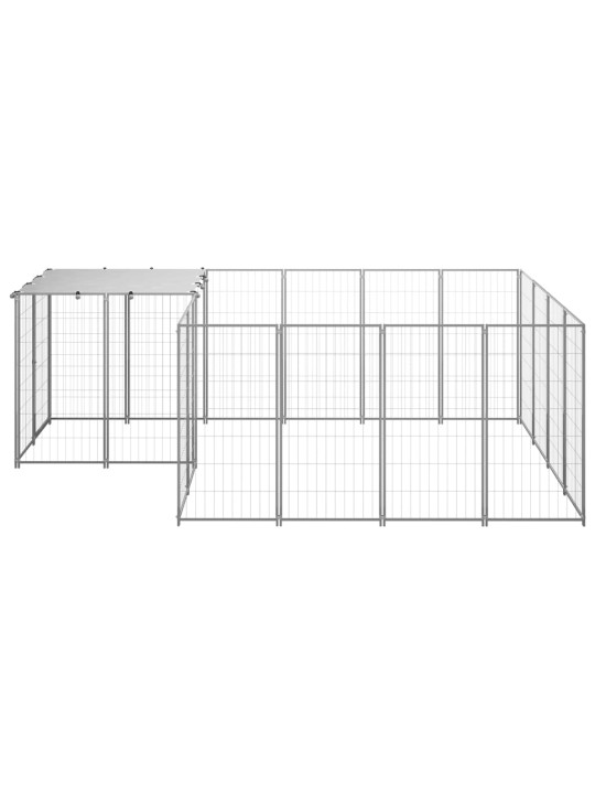 Suņu voljērs, sudraba krāsa, 6,05 m², tērauds