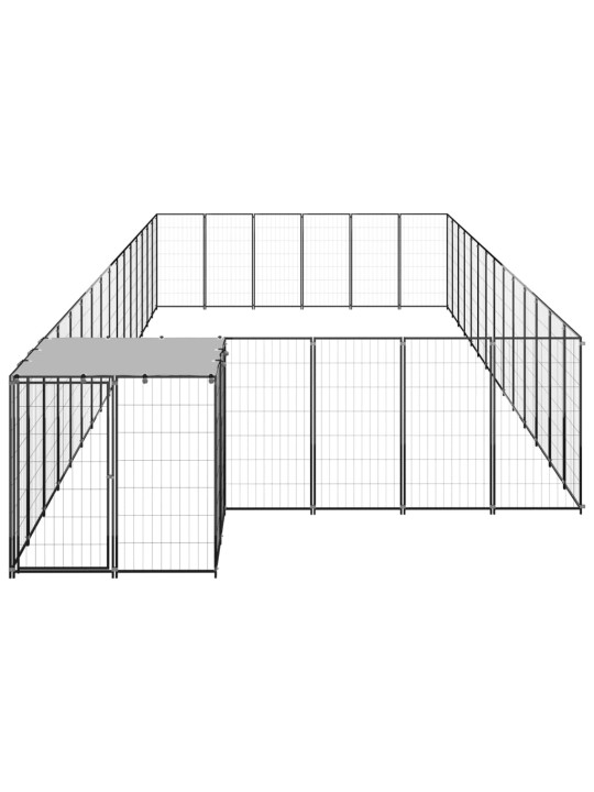 Suņu voljērs, 26,62 m², tērauds, melns