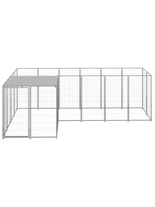 Suņu voljērs, sudraba krāsa, 4,84 m², tērauds
