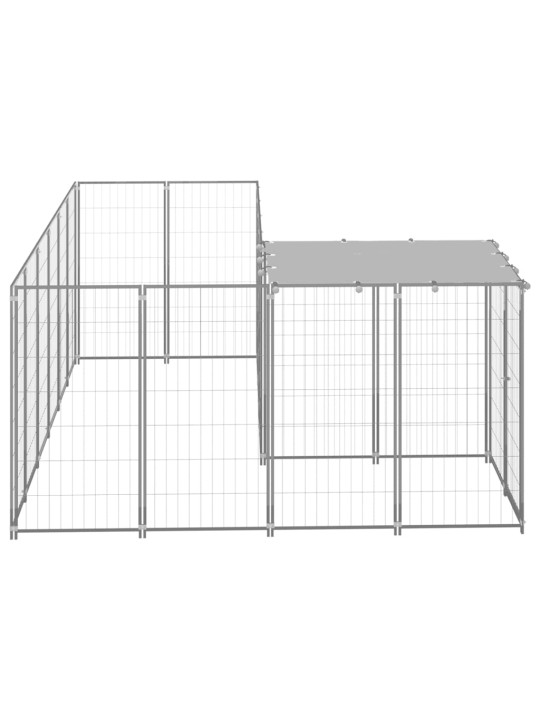 Suņu voljērs, sudraba krāsa, 4,84 m², tērauds