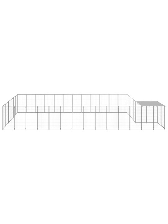 Suņu voljērs, 22,99 m², tērauds, sudraba krāsa