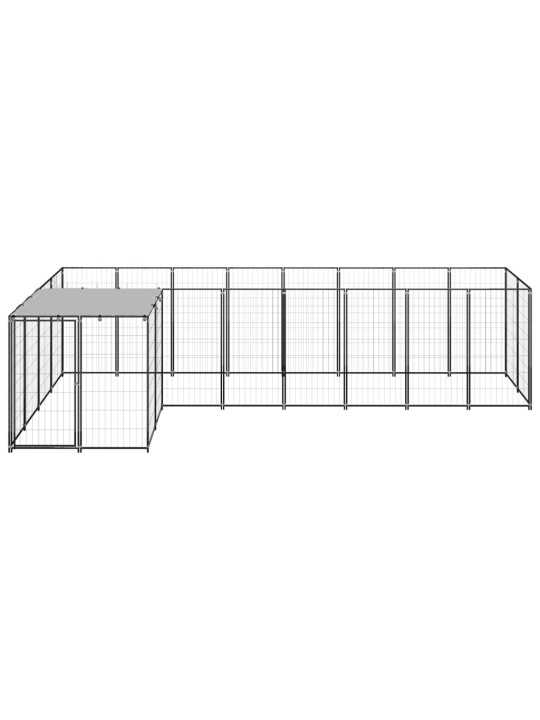 Suņu voljērs, melns, 6,05 m², tērauds