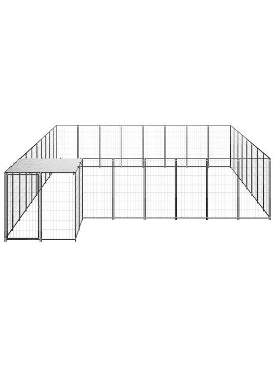 Suņu voljērs, 20,57 m², tērauds, melns