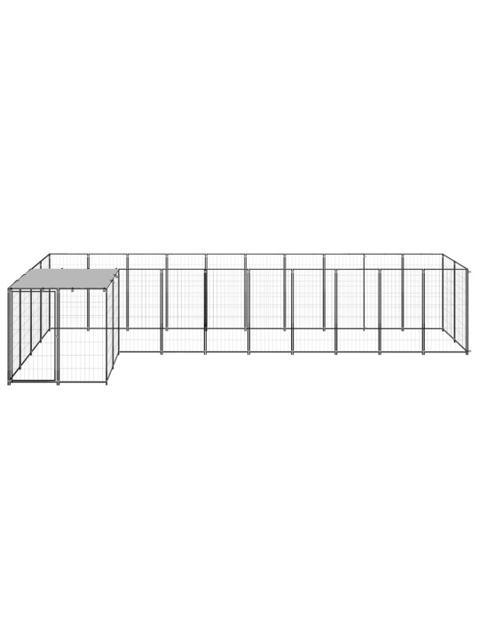 Suņu voljērs, melns, 7,26 m², tērauds