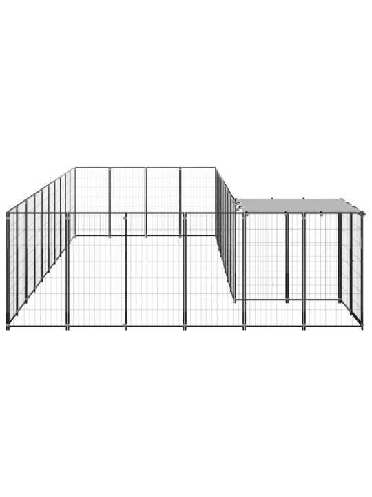 Suņu voljērs, 13,31 m², tērauds, melns