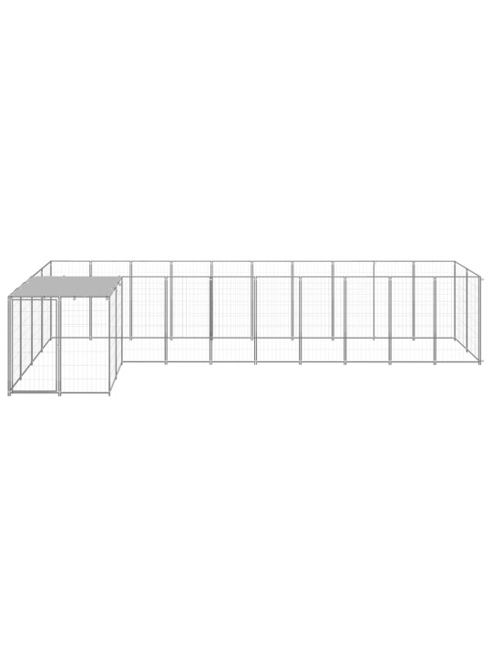 Suņu voljērs, 7,26 m², tērauds, sudraba krāsa