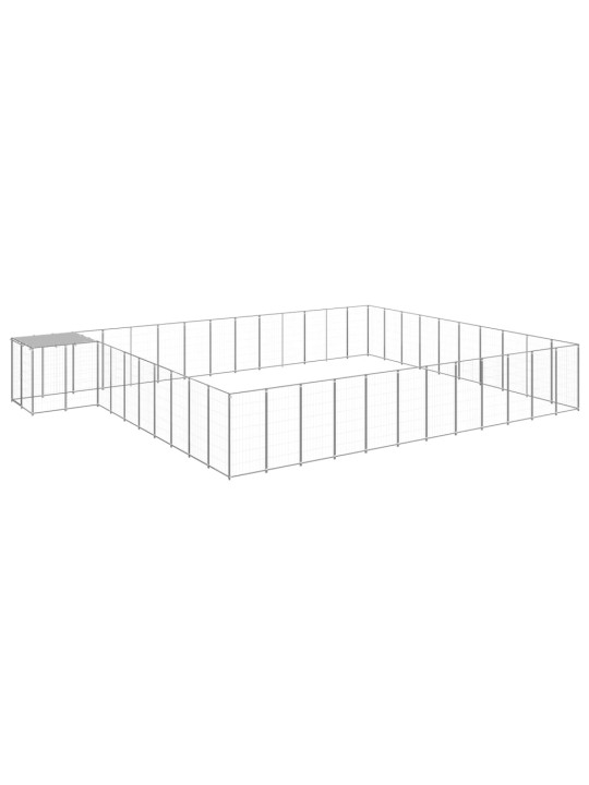 Suņu voljērs, sudraba krāsa, 37,51 m², tērauds