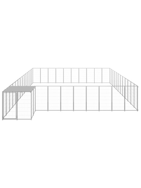 Suņu voljērs, sudraba krāsa, 37,51 m², tērauds