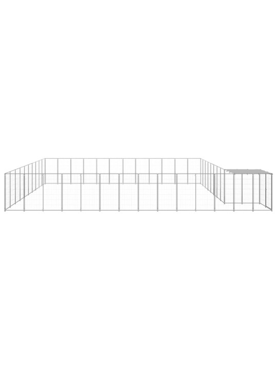 Suņu voljērs, sudraba krāsa, 37,51 m², tērauds
