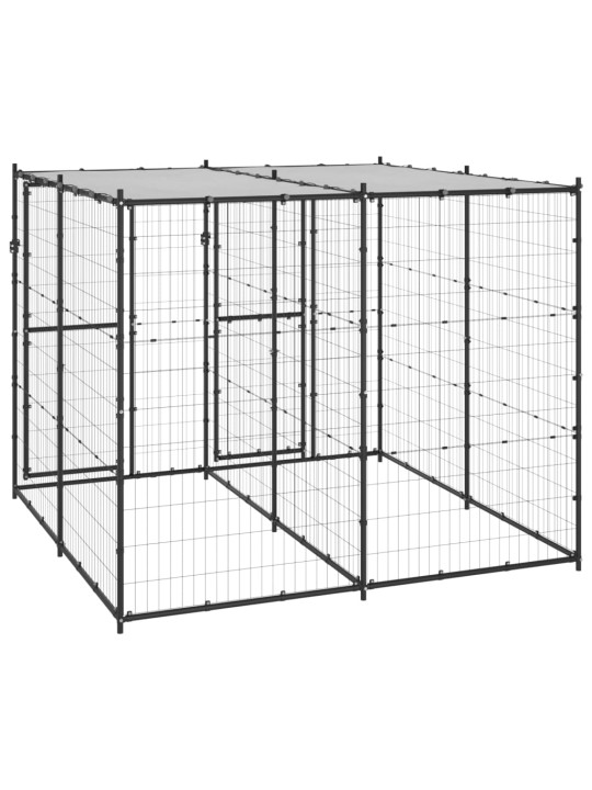 Suņu voljērs ar jumtu, 4,84 m², tērauds