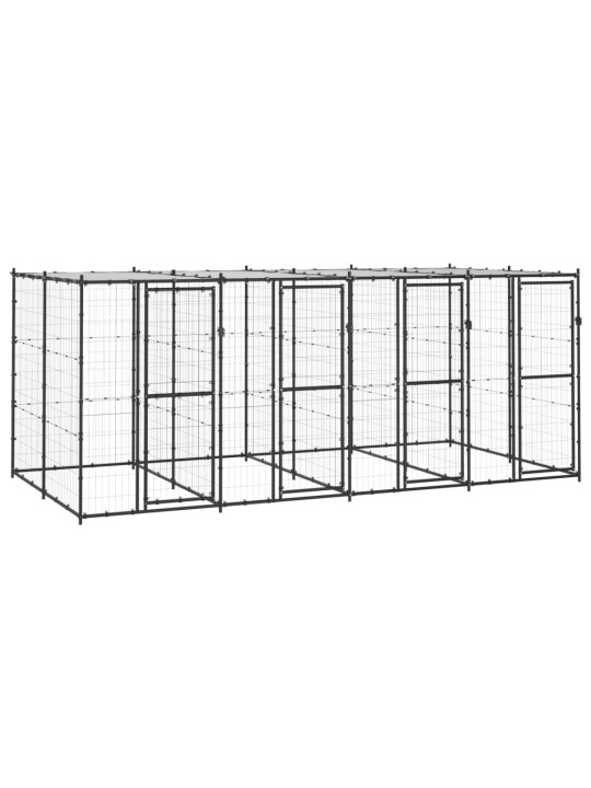 Suņu voljērs ar jumtu, 9,68 m², tērauds