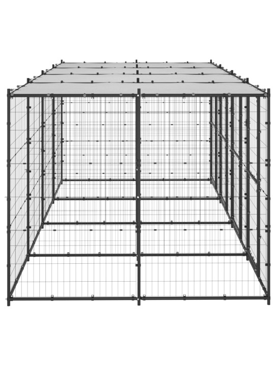 Suņu voljērs ar jumtu, 9,68 m², tērauds