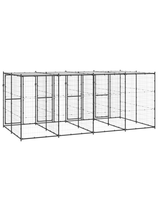 Suņu voljērs ar jumtu, 9,68 m², tērauds