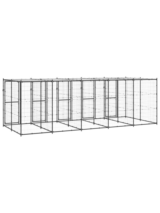 Suņu voljērs ar jumtu, 12,1 m², tērauds