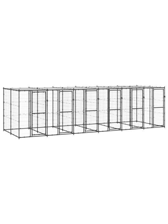 Suņu voljērs ar jumtu, 14,52 m², tērauds