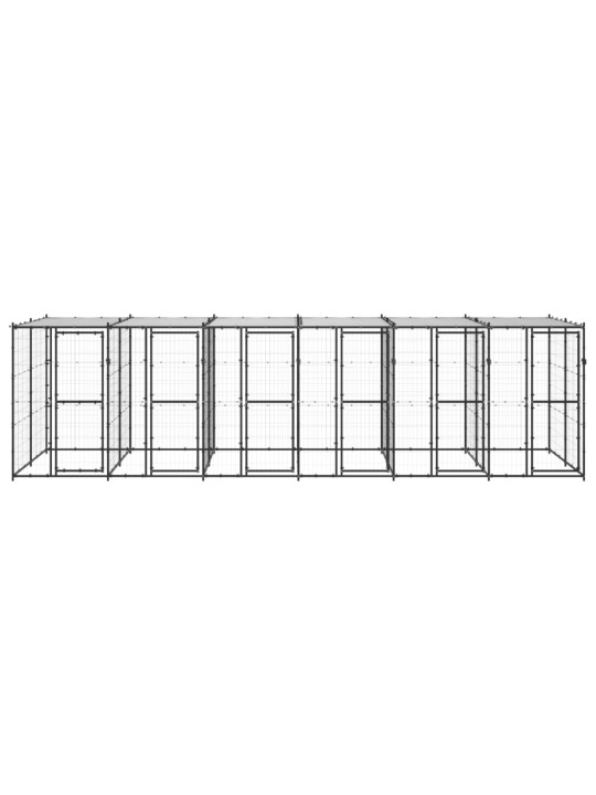 Suņu voljērs ar jumtu, 14,52 m², tērauds