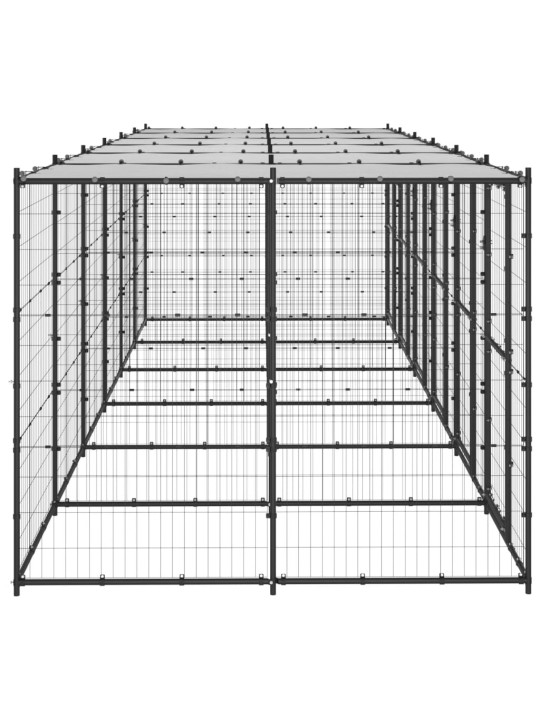 Suņu voljērs ar jumtu, 14,52 m², tērauds