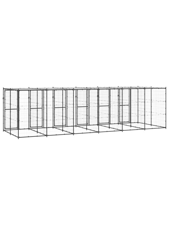 Suņu voljērs ar jumtu, 14,52 m², tērauds