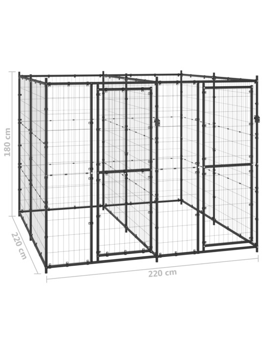 Suņu voljērs, 4,84 m², tērauds