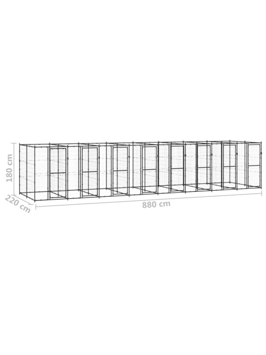 Suņu voljērs, 19,36 m², tērauds