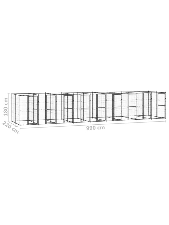 Suņu voljērs, 21,78 m², tērauds