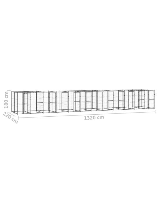 Suņu voljērs, 29,04 m², tērauds