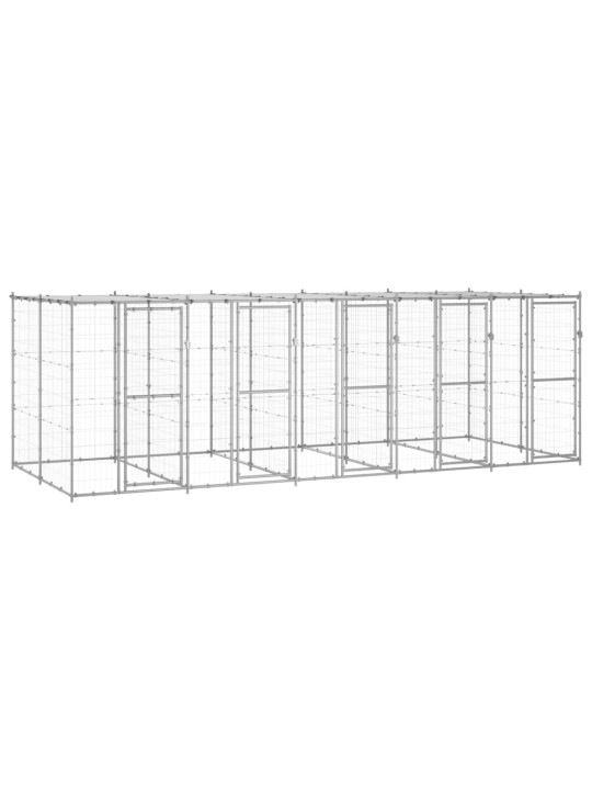 Suņu voljērs ar jumtu, 12,1 m², cinkots tērauds