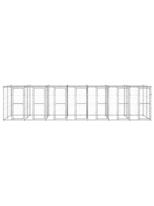 Suņu voljērs ar jumtu, 16,94 m², cinkots tērauds