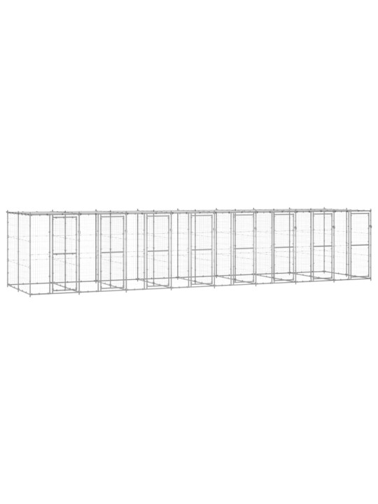 Suņu voljērs ar jumtu, 19,36 m², cinkots tērauds