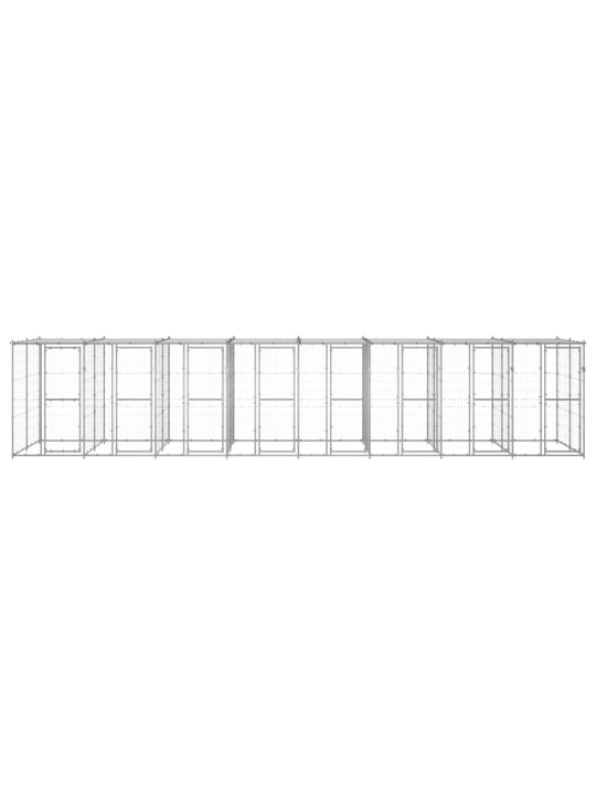 Suņu voljērs ar jumtu, 19,36 m², cinkots tērauds
